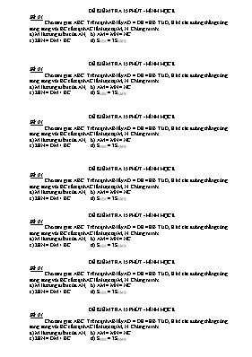 Đề kiểm tra 15 phút - Hình học 8